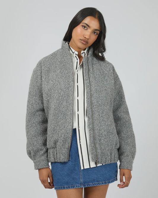 All About Eve Tahlea Bomber Jacket - Grey Marle