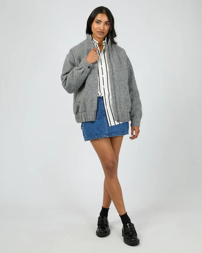 All About Eve Tahlea Bomber Jacket - Grey Marle