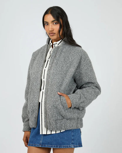 All About Eve Tahlea Bomber Jacket - Grey Marle