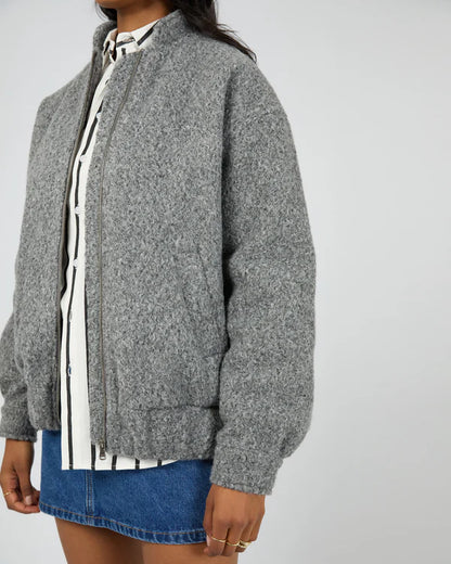 All About Eve Tahlea Bomber Jacket - Grey Marle