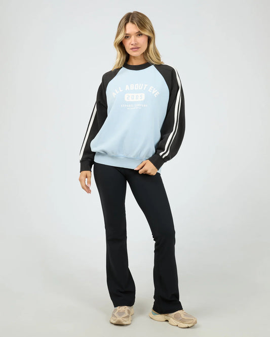 All About Eve Contrast Club Raglan Crew - Blue