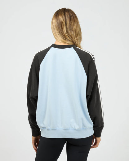 All About Eve Contrast Club Raglan Crew - Blue