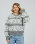 All About Eve Zoia Knit Crew - Charcoal