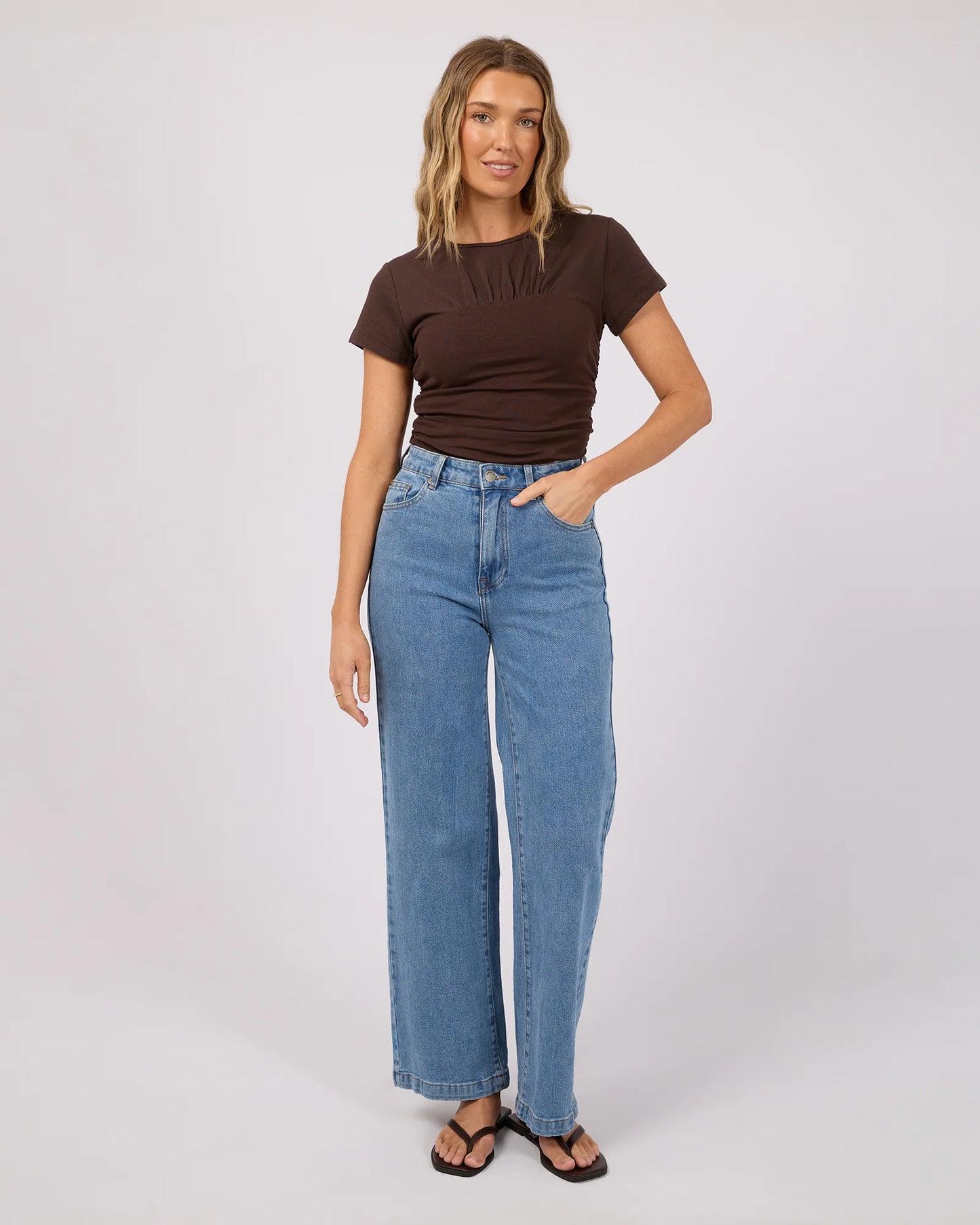All About Eve Mimi Ruched Top - Brown