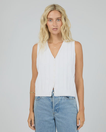 All About Eve Marlowe Knit Top - Vintage White