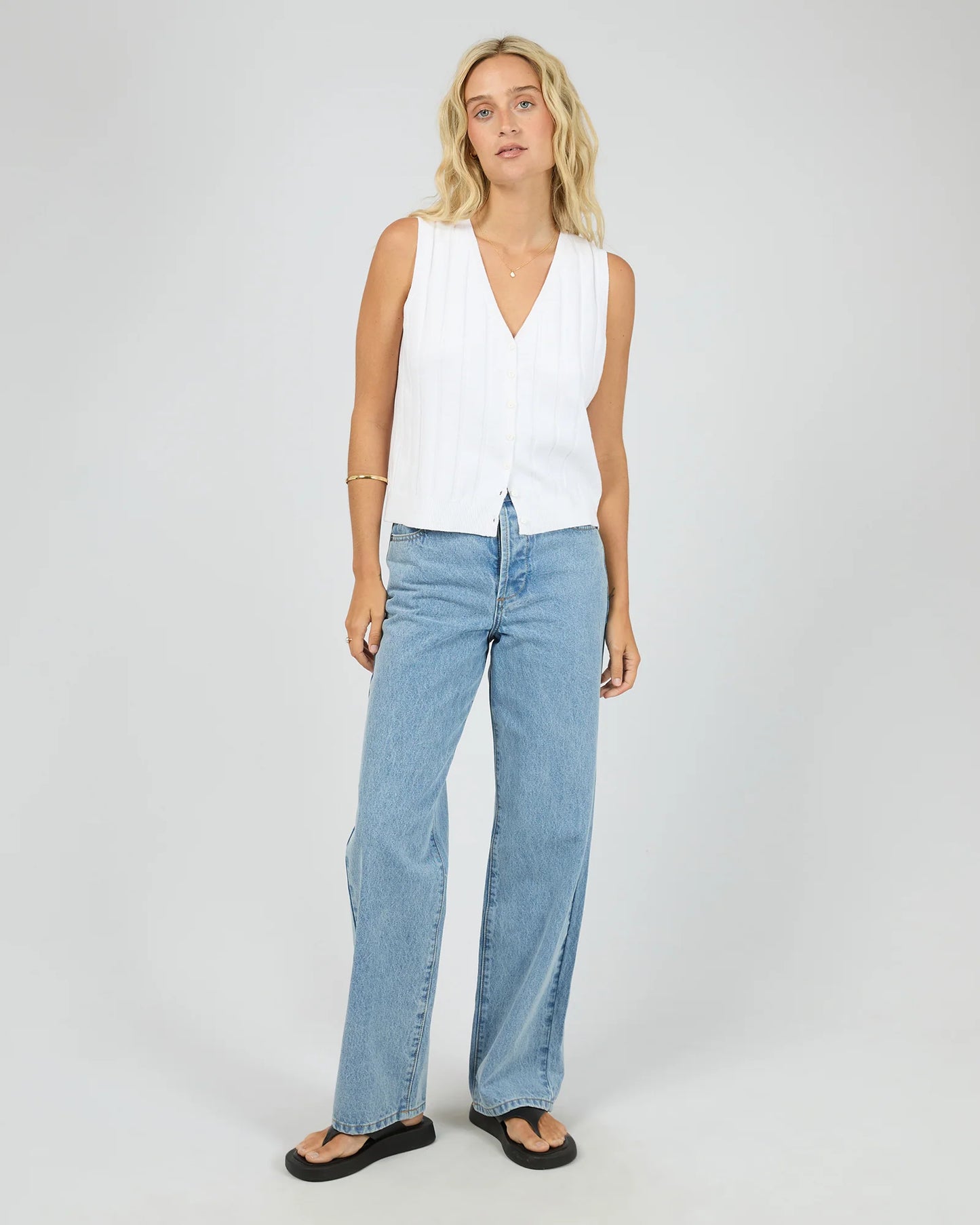 All About Eve Marlowe Knit Top - Vintage White