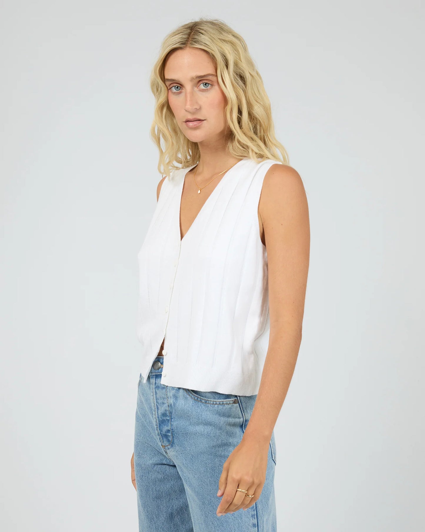 All About Eve Marlowe Knit Top - Vintage White