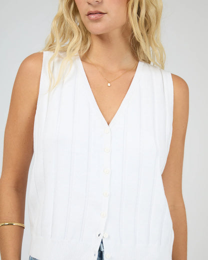 All About Eve Marlowe Knit Top - Vintage White