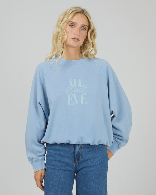 All About Eve Flynn Washed Box Raglan Crew - Blue