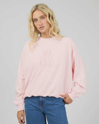 All About Eve Flynn Washed Box Raglan Crew - Pink