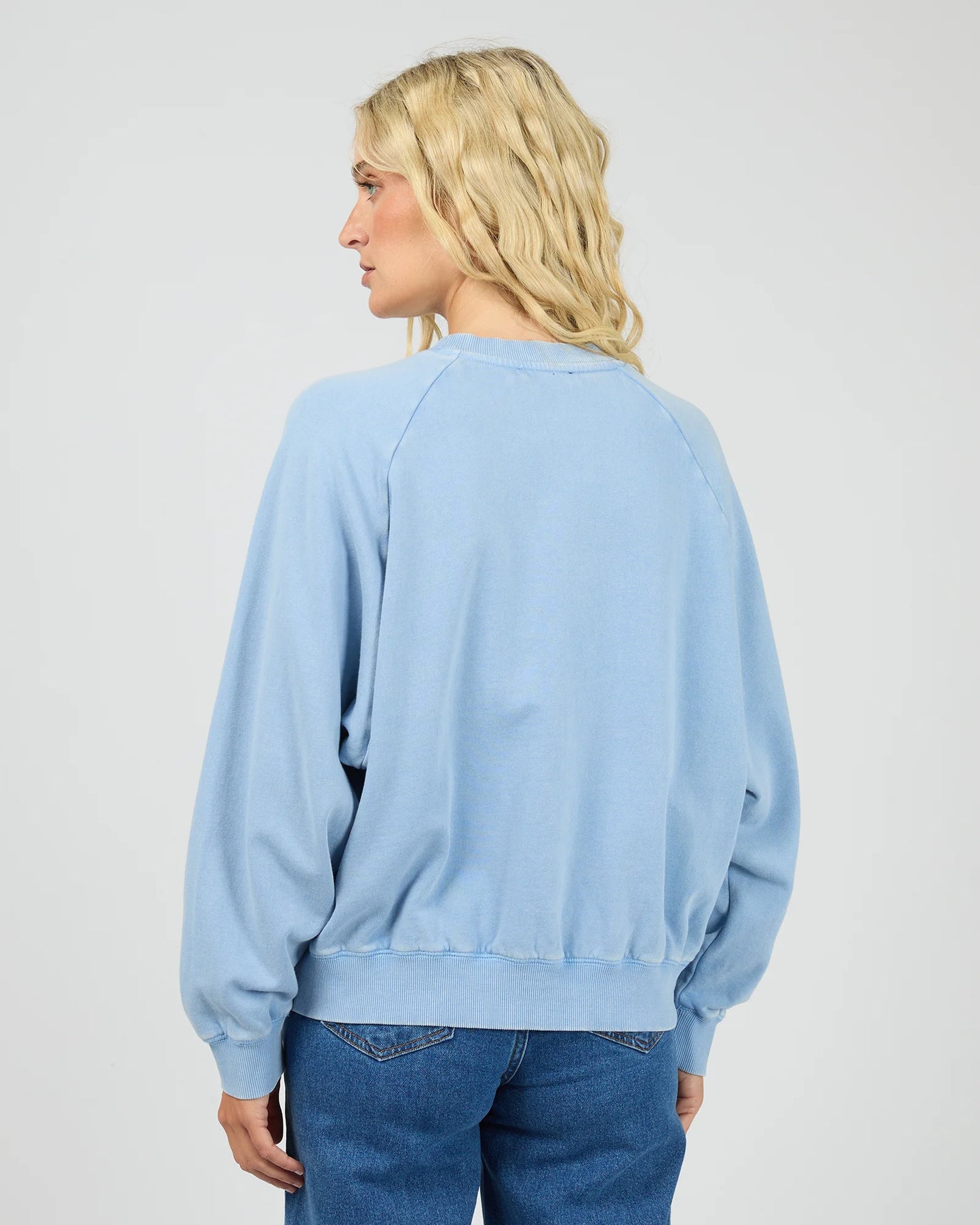 All About Eve Flynn Washed Box Raglan Crew - Blue