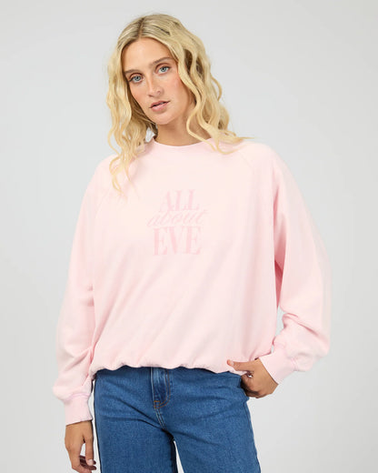 All About Eve Flynn Washed Box Raglan Crew - Pink