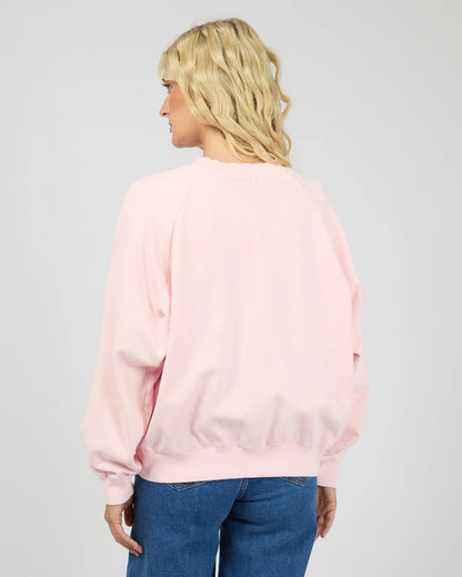 All About Eve Flynn Washed Box Raglan Crew - Pink