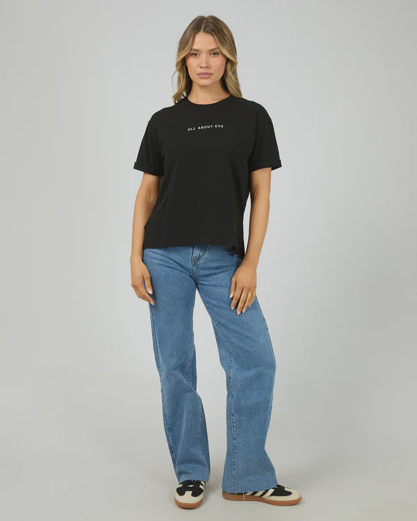 All About Eve Washed Tee - Black with White