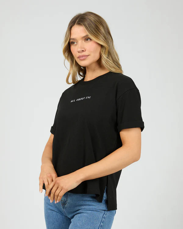 All About Eve Washed Tee - Black with White