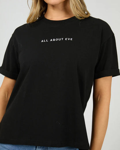 All About Eve Washed Tee - Black with White