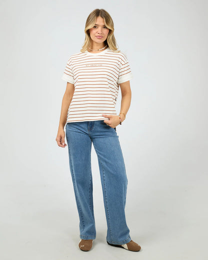 All About Eve Washed Stripe Tee - Cinnamon