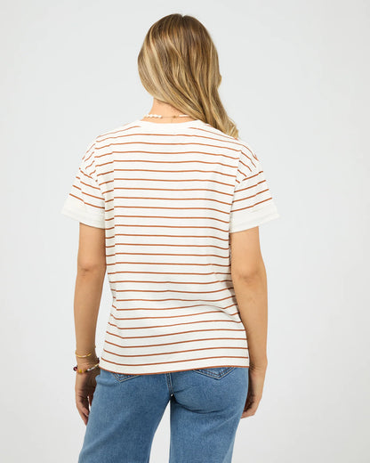 All About Eve Washed Stripe Tee - Cinnamon