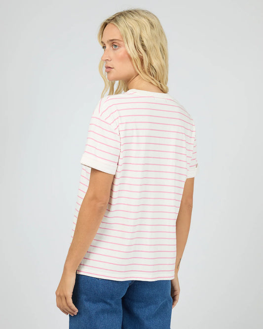 All About Eve AAE Washed Stripe Tee - Orchid