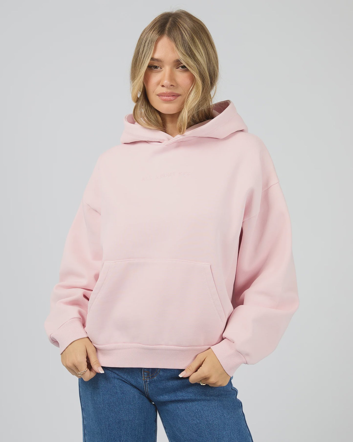 All About Eve Washed Box Hoodie - Light Pink