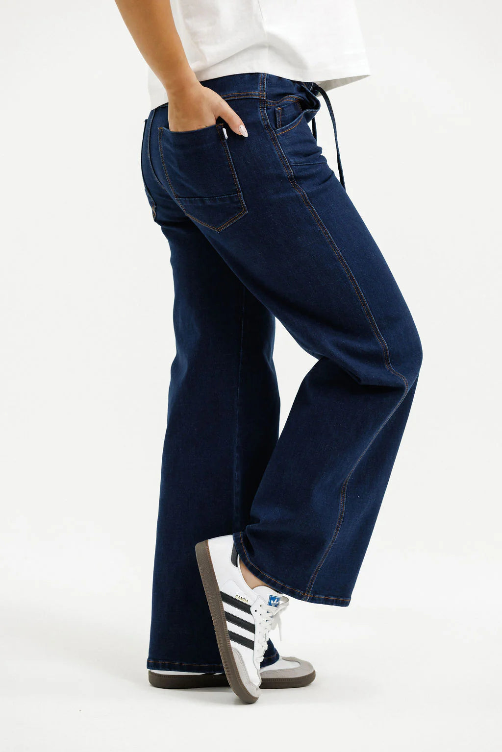 Homelee Palazzo Jeans - Indigo Wash