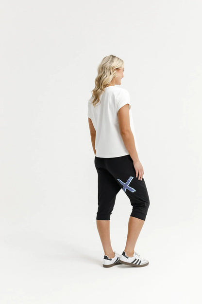 Homelee 3/4 Apartment Pants - Black with Marine Blue Shadow X