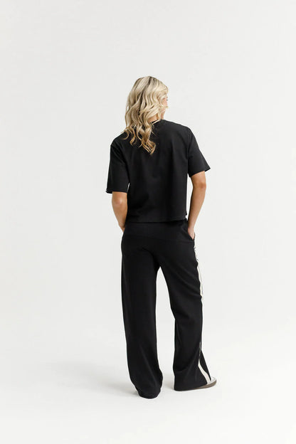 Homelee Palazzo Pants - Winter Weight - Black & Sand