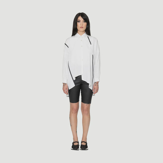 Bone & Arrow Idris Shirt - White + Black Trim