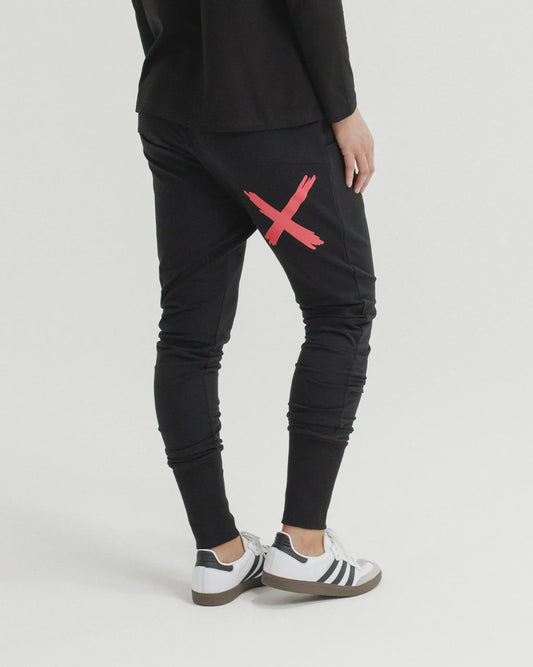 Homelee Apartment Pants - Alpine - Black with Coral