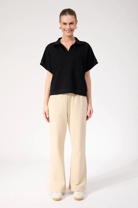 Haven Boston Crop Sweat Top - Black