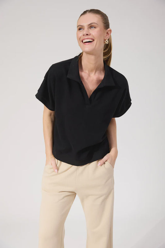 Haven Boston Crop Sweat Top - Black