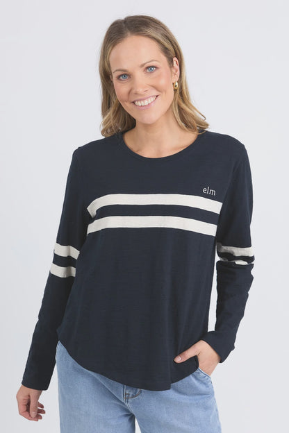 Elm Adora Long Sleeve Tee - Navy
