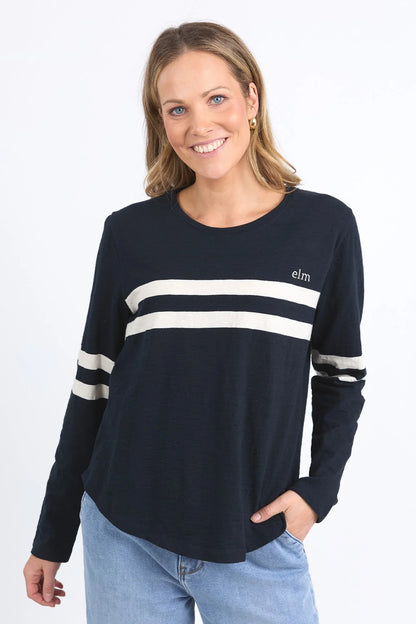 Elm Adora Long Sleeve Tee - Navy