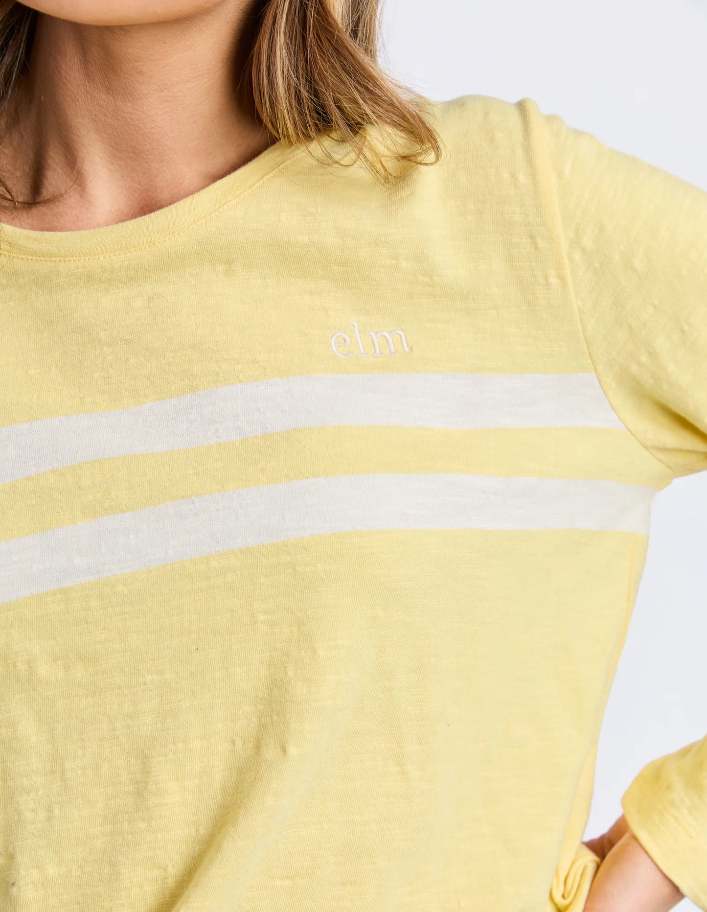 Elm Adora Long Sleeve Tee - Pale Lemon