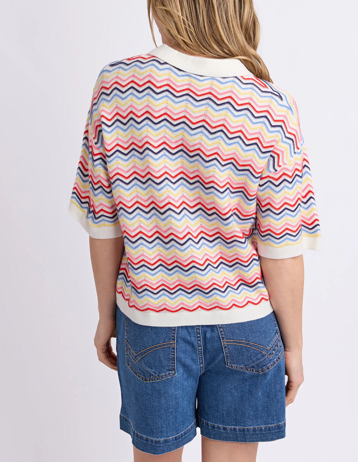 Elm Market Morning Knit Polo - Multi Stripe