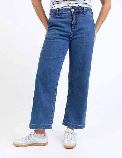 Elm Izzy Wide Leg Jean-  Dark Blue Wash