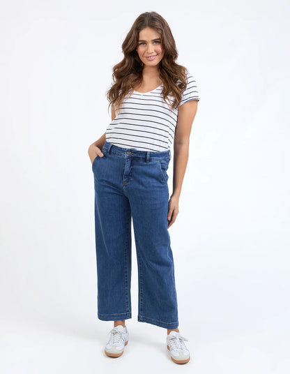 Elm Izzy Wide Leg Jean-  Dark Blue Wash
