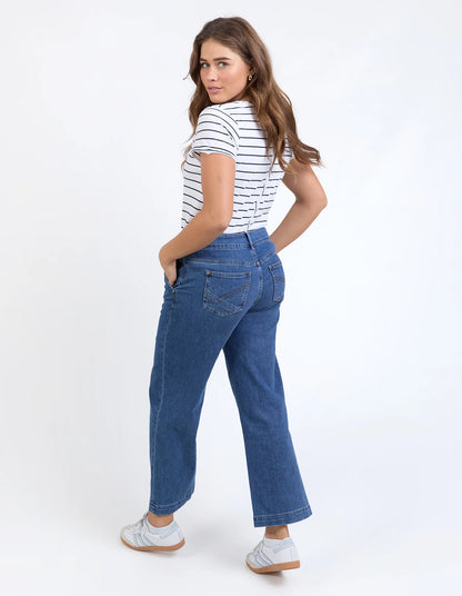 Elm Izzy Wide Leg Jean-  Dark Blue Wash