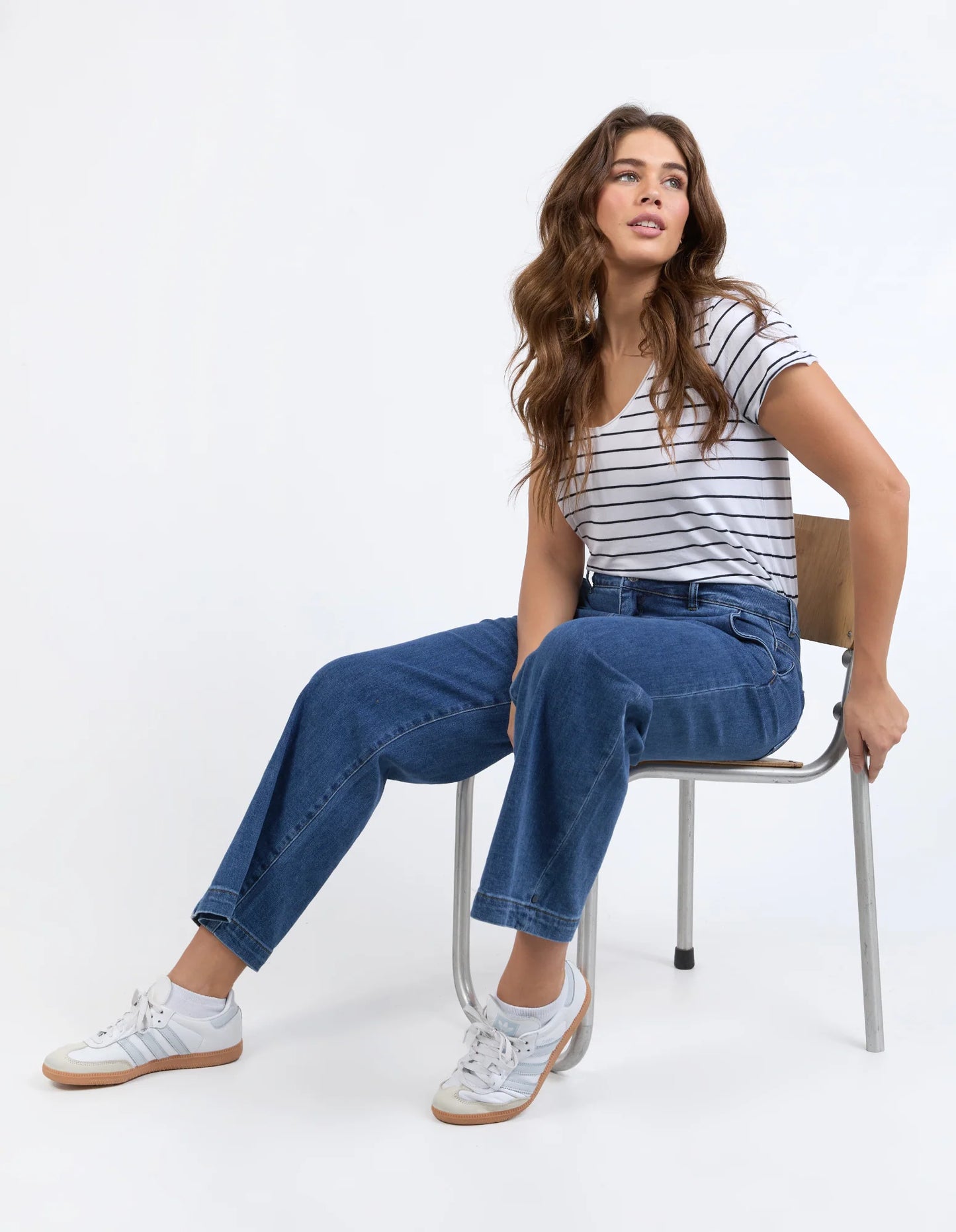 Elm Izzy Wide Leg Jean-  Dark Blue Wash