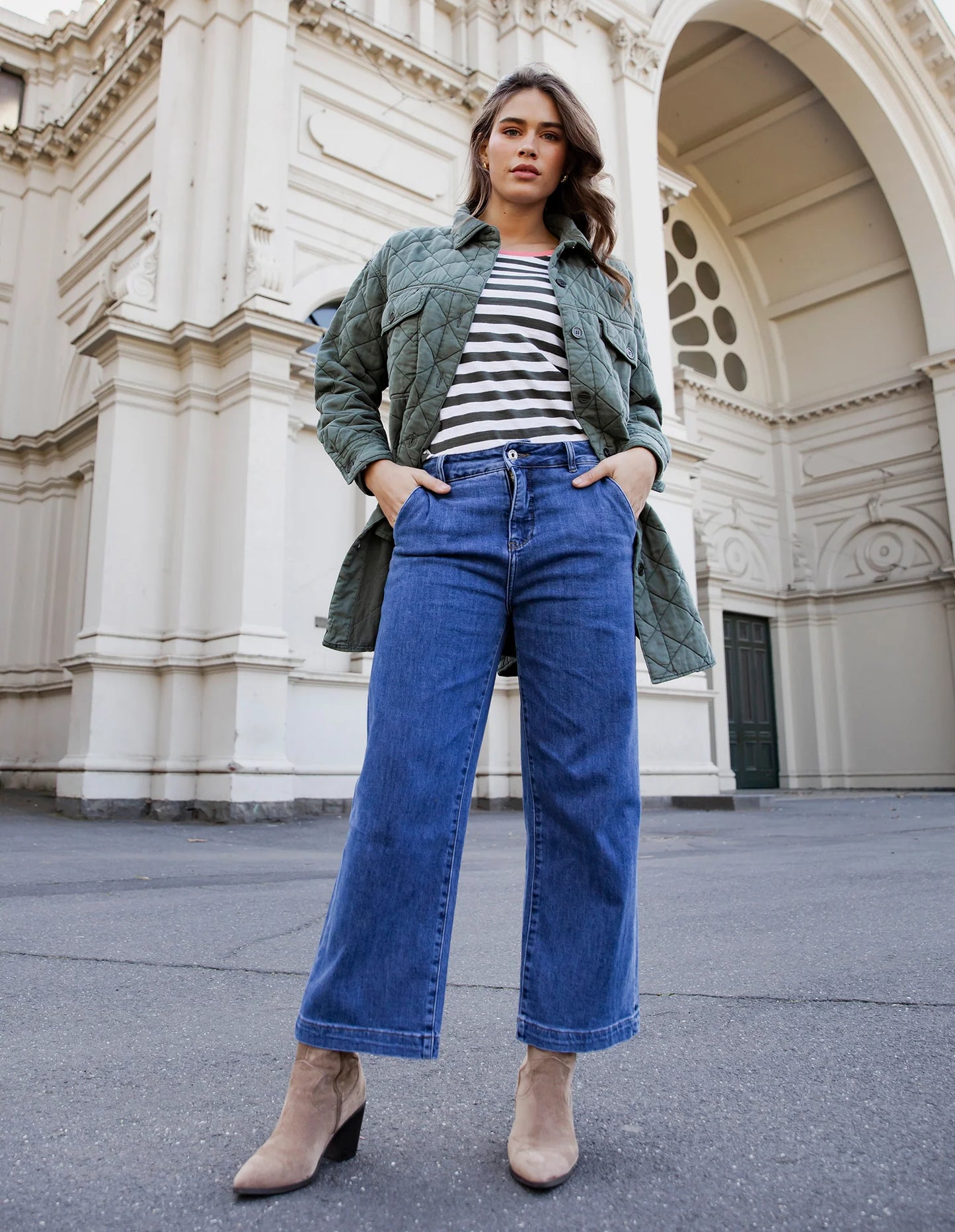 Elm Izzy Wide Leg Jean-  Dark Blue Wash