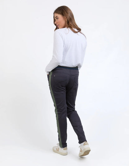 Elm Margo Jogger with Side Tape - Navy with Khaki