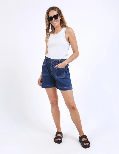 Elm Lennox Denim Short - Dark Blue Wash
