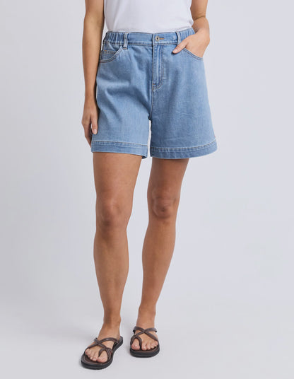 Elm Birdie Denim Short - Light Blue Wash