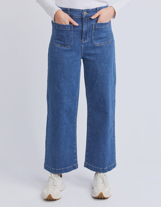 Elm Alyssa Front Pocket Jean - Mid Blue Wash