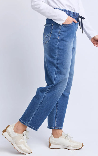 Elm Marta Barrel Jogger - Mid Blue Wash