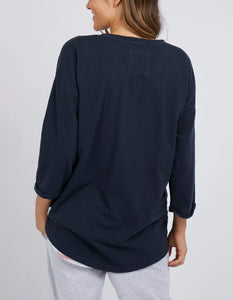 Elm Annie 3/4 Sleeve Tee - Navy