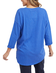 Elm  Annie 3/4 Sleeve Tee Royal Blue