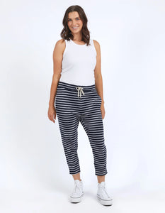 Elm Brunch Pant - Navy with White Stripe