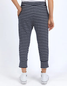 Elm Brunch Pant - Navy with White Stripe