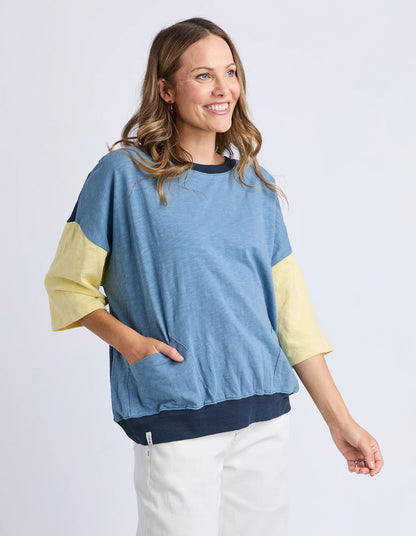 Elm Mazie Sweat - Bsha/Banana & Navy
